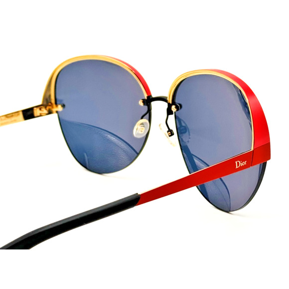 Dior Sunglasses Superbe RMU KU Red Round Frame Blue Lens Limited Edition 63mm main image 5